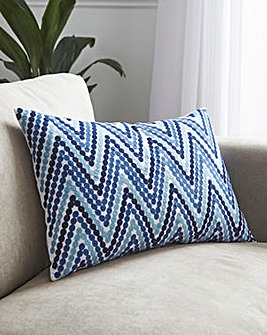 Embroidered ZigZag Stripe Cushion
