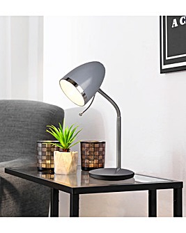 Grey & Chrome Desk Lamp