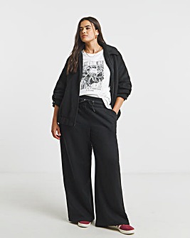 Black True Wide Leg Jogger