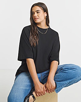 Black Raglan Slouchy T-Shirt
