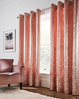 Foil On Velvet Eyelet Lined Curtains