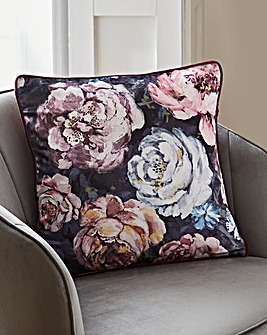 Rose Digital Print Velvet Cushion