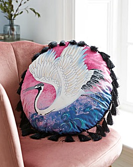 Velvet Bird Tassel Cushion