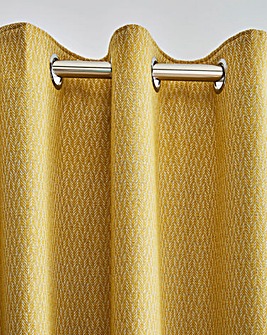 Herringbone Tweed Thermal Blackout Eyelet Curtains