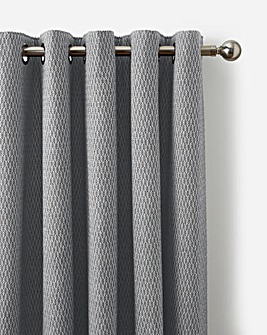 Herringbone Tweed Blackout Eyelet Curtains