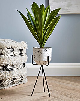 Metal Planter with Artificial Plant