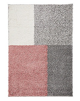 Squares Shaggy Woven Rug