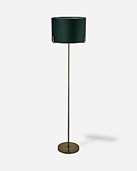 Gold and Green Velvet Floor Lamp