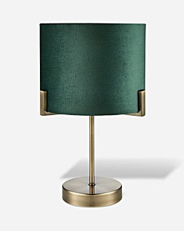 Gold and Green Velvet Table Lamp