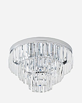 Chrome Ceiling Light with 3 Tier Glass Drops