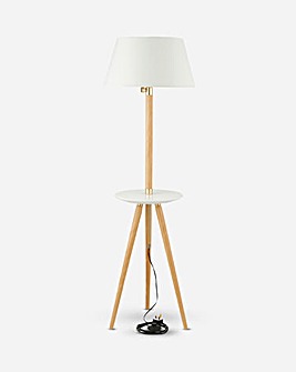 Adjustable Height Tripod Shelf Floor Lamp