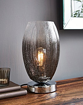 Smoke Crackle Ombre Glass Table Lamp
