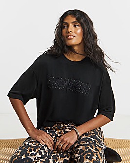Black Lover Studded Modal T-Shirt