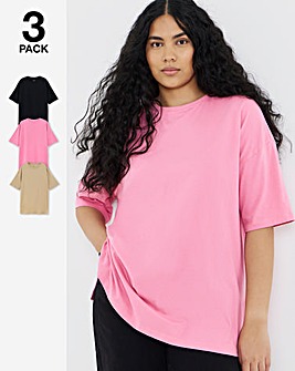 Black, Green & Yellow 3 Pack Boyfriend T-Shirts