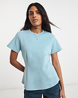 Simply Be Soft Blue Cinched In Waist Top