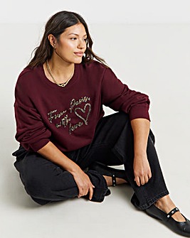 Burgundy From Paris With Love Graphic Sweatshirt
