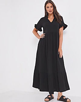 Black Cheesecloth Maxi Dress