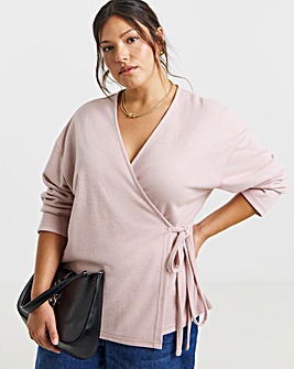 Blush Ribbed Wrap Top