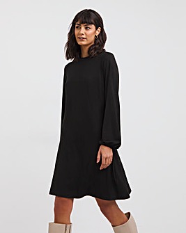 Black Soft Touch Jersey A-Line Dress