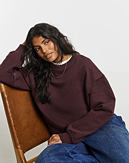 Burgundy Popper Sleeve Sweatshirt