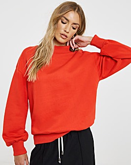 Red High Neck Sweatshirt