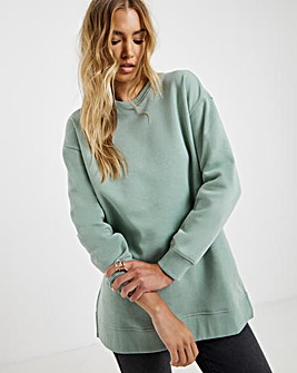 Sage Side Split Sweatshirt Tunic