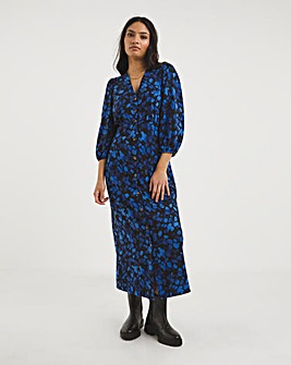 Soft Touch Button Front Midi Dress