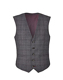 Burton London Grey Check Suit Waistcoat