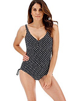 Fantasie Santa Monica Black/White Polka Dot Wired V Neck Swimsuit