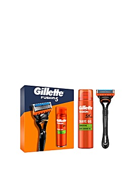 Gillette Labs Exfoliating Bar Men's Razor, 4 blades and Shave Gel Washbag Set