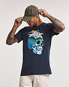 Skull Mountain Graphic T-Shirt Long