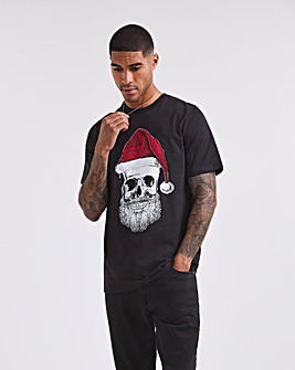 Santa Skull Christmas T-shirt Long