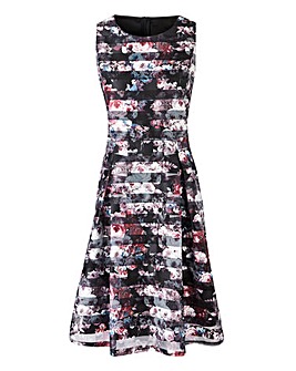 PETITE CONFETTI PRINT BURN OUT PROM DRESS