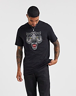 Wolf Embellished T-Shirt Long