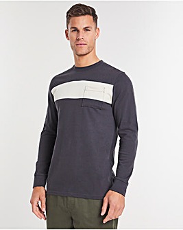 Long Sleeve Chest Print & Pocket Tshirt