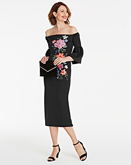 Placement Embroidered Stretch Dress