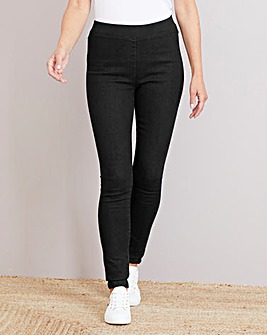 womens black pull on jeans