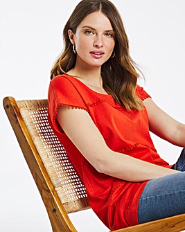 Julipa Jersey Top with Lace Detail