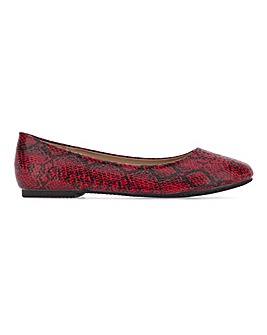 Snake Print Ballerina Shoes Wide E Fit