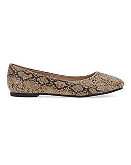 Snake Print Ballerina Shoes Wide E Fit