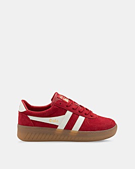 Gola Grandslam Suede Trainers - Red/Off White/Gum