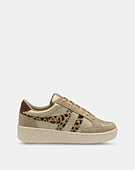 Gola Superslam Blaze II Trainers - Gold/Leopard/Dark Brown