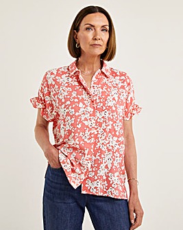 Pink Print Relaxed Grown On Sleeve Shirt