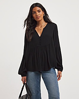 Black Smock Top