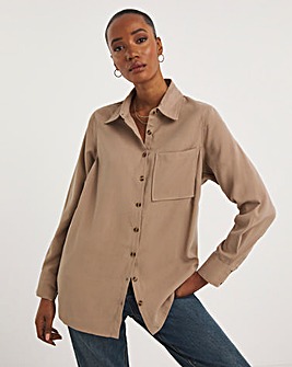 Camel Relaxed Twill Shirt