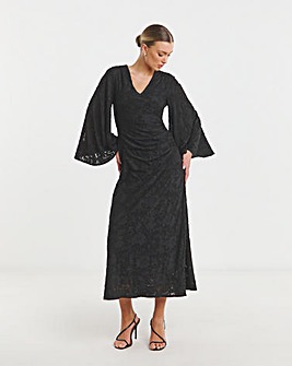 Flounce London Lace Long Sleeve Maxi Dress