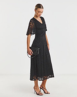 Flounce London Lace Short Sleeve Maxi Dress