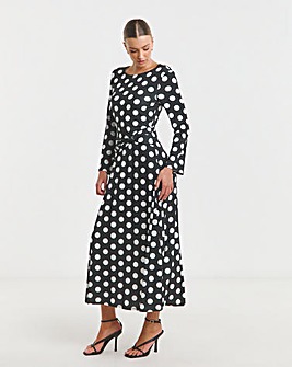 Flounce London Spot Jersey Maxi Dress