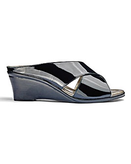 Lotus Leather Crossover Mule Sandals Standard D Fit