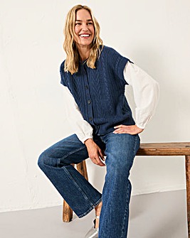 FatFace Odette 2 In 1 Button Front Jumper